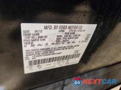 Zdjęcie 13 z 13 samochodu: 2013 FORD EXPLORER XLT VIN:1FM5K7D82DGB33487 - miniatura