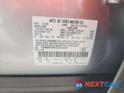 Zdjęcie 13 z 13 samochodu: 2020 FORD EXPLORER XLT VIN:1FMSK7DH7LGC30847 - miniatura