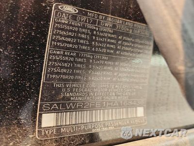 Zdjęcie 13 z 13 samochodu: 2017 LAND ROVER RANGE ROVER SPORT SC VIN:SALWR2FE1HA168436 - miniatura