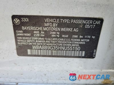 Zdjęcie 12 z 12 samochodu: 2017 BMW 330 I VIN:WBA8B9G35HNU55150 - miniatura