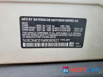 Zdjęcie 13 z 13 samochodu: 2021 BMW X5 SDRIVE 40I VIN:5UXCR4C01M9D80927 - miniatura