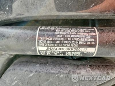 Zdjęcie 9 z 9 samochodu: 2024 HONDA CMX1100 T VIN:JH2SC8368RK300117 - miniatura