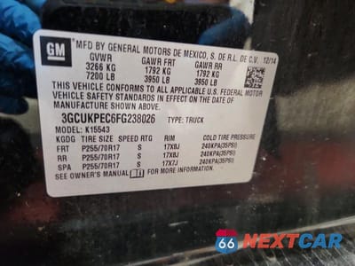 Zdjęcie 12 z 12 samochodu: 2015 CHEVROLET SILVERADO K1500 VIN:3GCUKPEC6FG238026 - miniatura
