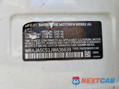 Zdjęcie 12 z 12 samochodu: 2018 BMW 530 I VIN:WBAJA5C53JWA36639 - miniatura