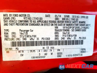 Zdjęcie 12 z 12 samochodu: 2014 FORD FOCUS SE VIN:1FADP3F20EL318283 - miniatura