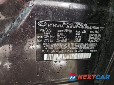 Zdjęcie 14 z 14 samochodu: 2021 HYUNDAI SANTA FE SEL VIN:5NMS6DAJ5MH341678 - miniatura