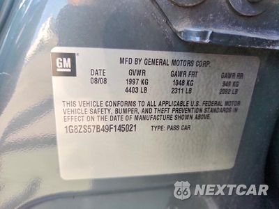 Zdjęcie 12 z 12 samochodu: 2009 SATURN AURA XE VIN:1G8ZS57B49F145021 - miniatura