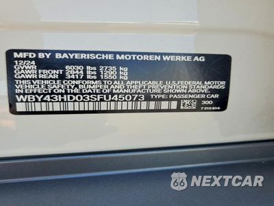 Zdjęcie 12 z 12 samochodu: 2025 BMW I4 XDRIVE 40 VIN:WBY43HD03SFU45073 - miniatura