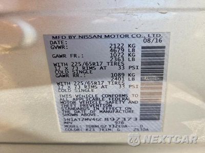 Zdjęcie 12 z 12 samochodu: 2016 NISSAN ROGUE SV VIN:5N1AT2MV4GC897373 - miniatura