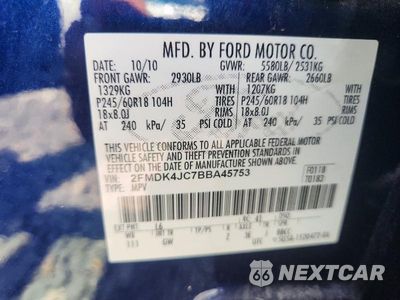 Zdjęcie 13 z 13 samochodu: 2011 FORD EDGE SEL VIN:2FMDK4JC7BBA45753 - miniatura