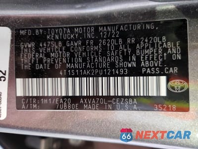 Zdjęcie 12 z 12 samochodu: 2023 TOYOTA CAMRY SE VIN:4T1S11AK2PU121493 - miniatura
