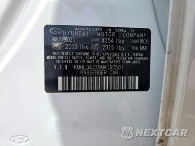 Zdjęcie 12 z 12 samochodu: 2021 HYUNDAI SONATA LIMITED VIN:KMHL34J29MA160501 - miniatura