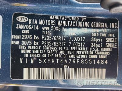 Zdjęcie 14 z 14 samochodu: 2015 KIA SORENTO LX VIN:5XYKT4A79FG551484 - miniatura