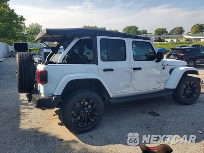 Trzecie zdjęcie samochodu z tyłu: 2021 JEEP WRANGLER UNLIMITED SAHARA 4XE VIN:1C4JJXP69MW784203 - miniatura