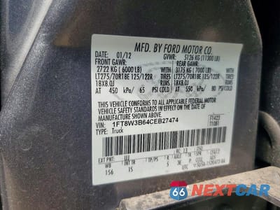 Zdjęcie 13 z 13 samochodu: 2012 FORD F350 SUPER DUTY VIN:1FT8W3B64CEB27474 - miniatura