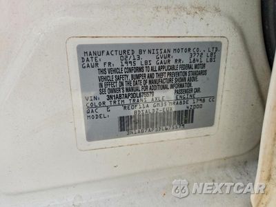 Zdjęcie 12 z 12 samochodu: 2013 NISSAN SENTRA S VIN:3N1AB7AP3DL675579 - miniatura