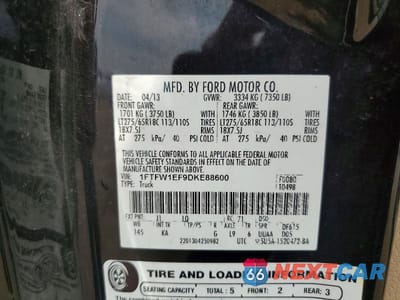 Zdjęcie 12 z 12 samochodu: 2013 FORD F150 SUPERCREW VIN:1FTFW1EF9DKE88600 - miniatura
