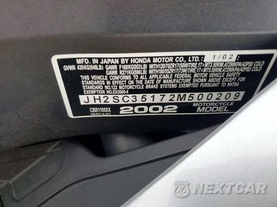 Zdjęcie 9 z 9 samochodu: 2002 HONDA CBR1100 XX VIN:JH2SC35172M500209 - miniatura