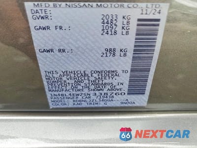 Zdjęcie 12 z 12 samochodu: 2025 NISSAN ALTIMA SL VIN:1N4BL4EW2SN338760 - miniatura