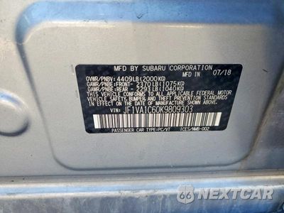 Zdjęcie 12 z 12 samochodu: 2019 SUBARU WRX PREMIUM VIN:JF1VA1C60K9809303 - miniatura