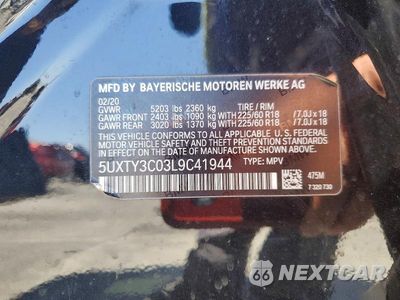 Zdjęcie 13 z 13 samochodu: 2020 BMW X3 SDRIVE30I VIN:5UXTY3C03L9C41944 - miniatura
