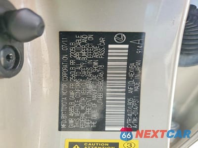 Zdjęcie 13 z 13 samochodu: 2011 LEXUS HS 250H VIN:JTHBB1BA5B2046718 - miniatura