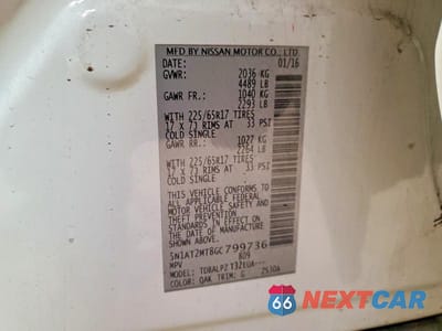 Zdjęcie 14 z 14 samochodu: 2016 NISSAN ROGUE S VIN:5N1AT2MT8GC799736 - miniatura