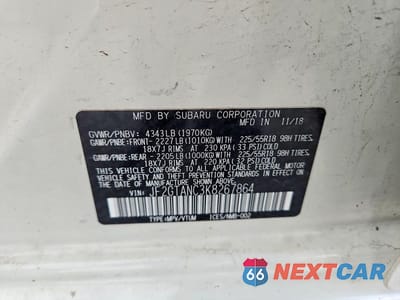 Zdjęcie 12 z 12 samochodu: 2019 SUBARU CROSSTREK LIMITED VIN:JF2GTANC3K8267864 - miniatura