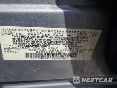 Zdjęcie 12 z 12 samochodu: 2012 NISSAN SENTRA 2.0/2.0S/SR/2.0SL VIN:3N1AB6AP9CL665065 - miniatura
