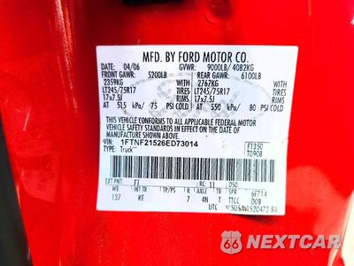 Zdjęcie 12 z 12 samochodu: 2006 FORD F250 SUPER DUTY VIN:1FTNF21526ED73014 - miniatura