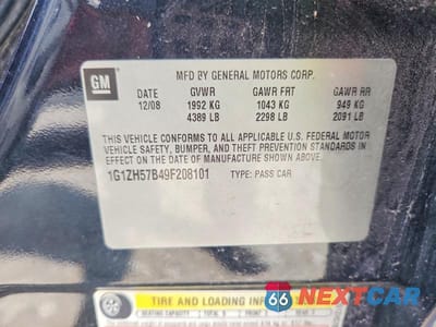 Zdjęcie 12 z 12 samochodu: 2009 CHEVROLET MALIBU 1LT VIN:1G1ZH57B49F208101 - miniatura