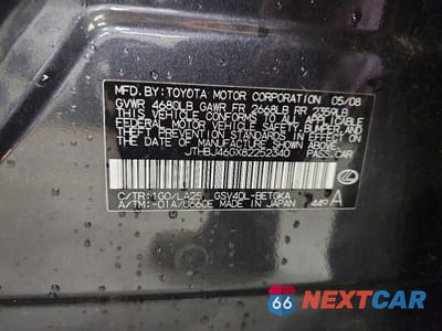 Zdjęcie 12 z 12 samochodu: 2008 LEXUS ES 350 VIN:JTHBJ46GX82252340 - miniatura