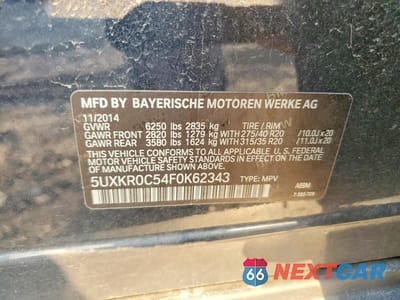 Zdjęcie 13 z 13 samochodu: 2015 BMW X5 XDRIVE35I VIN:5UXKR0C54F0K62343 - miniatura