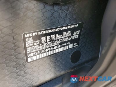 Zdjęcie 13 z 13 samochodu: 2023 BMW IX XDRIVE50 VIN:WB523CF04PCM48299 - miniatura