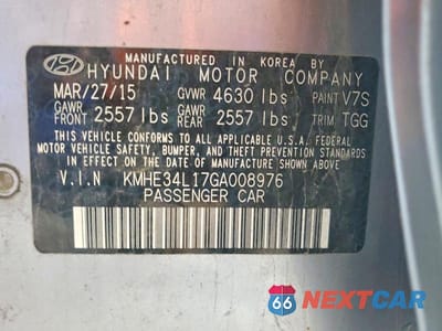 Zdjęcie 12 z 12 samochodu: 2016 HYUNDAI SONATA HYBRID LIMITED VIN:KMHE34L17GA008976 - miniatura