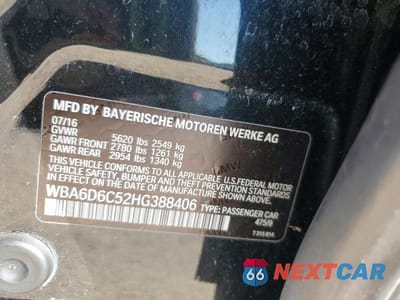 Zdjęcie 12 z 12 samochodu: 2017 BMW 650 XI GRAN COUPE VIN:WBA6D6C52HG388406 - miniatura