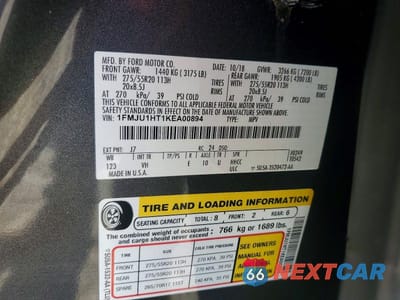 Zdjęcie 12 z 12 samochodu: 2019 FORD EXPEDITION XLT VIN:1FMJU1HT1KEA00894 - miniatura