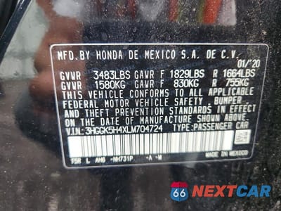 Zdjęcie 12 z 12 samochodu: 2020 HONDA FIT LX VIN:3HGGK5H4XLM704724 - miniatura