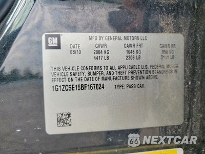 Zdjęcie 12 z 12 samochodu: 2011 CHEVROLET MALIBU 1LT VIN:1G1ZC5E15BF167024 - miniatura