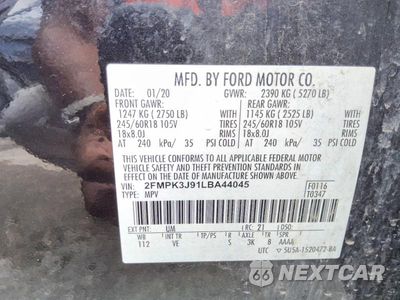 Zdjęcie 13 z 13 samochodu: 2020 FORD EDGE SEL VIN:2FMPK3J91LBA44045 - miniatura