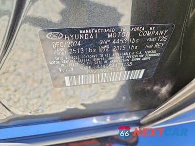 Zdjęcie 13 z 13 samochodu: 2025 HYUNDAI SONATA SEL VIN:KMHL14JA0SA473155 - miniatura
