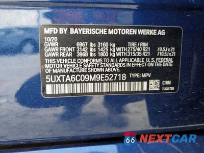 Zdjęcie 13 z 13 samochodu: 2021 BMW X5 XDRIVE45E VIN:5UXTA6C09M9E52718 - miniatura