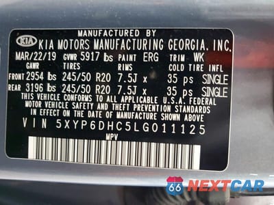 Zdjęcie 13 z 13 samochodu: 2020 KIA TELLURIDE S VIN:5XYP6DHC5LG011125 - miniatura