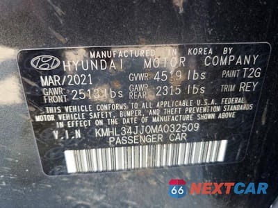 Zdjęcie 12 z 12 samochodu: 2021 HYUNDAI SONATA HYBRID SEL VIN:KMHL34JJ0MA032509 - miniatura