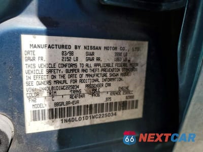 Zdjęcie 12 z 12 samochodu: 1998 NISSAN ALTIMA XE VIN:1N4DL01D1WC225034 - miniatura