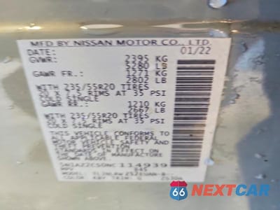 Zdjęcie 13 z 13 samochodu: 2022 NISSAN MURANO SL VIN:5N1AZ2CS0NC114939 - miniatura