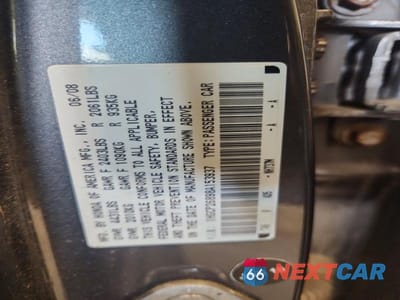 Zdjęcie 12 z 12 samochodu: 2008 HONDA ACCORD EXL VIN:1HGCP26898A153937 - miniatura