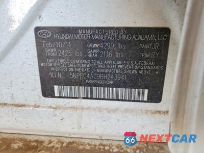 Zdjęcie 12 z 12 samochodu: 2011 HYUNDAI SONATA SE VIN:5NPEC4AC9BH243941 - miniatura