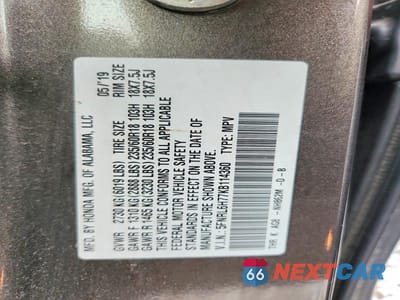 Zdjęcie 13 z 13 samochodu: 2019 HONDA ODYSSEY EXL VIN:5FNRL6H77KB114360 - miniatura