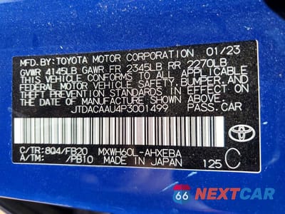 Zdjęcie 12 z 12 samochodu: 2023 TOYOTA PRIUS LE VIN:JTDACAAU4P3001499 - miniatura